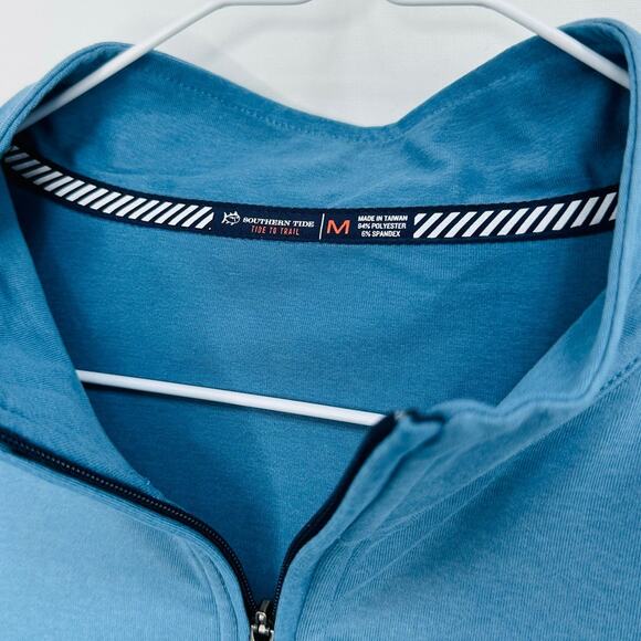 Southern Tide Backbarrier Performance Quarter Zip Pullover Heather Blue Medium - Picture 6 of 7